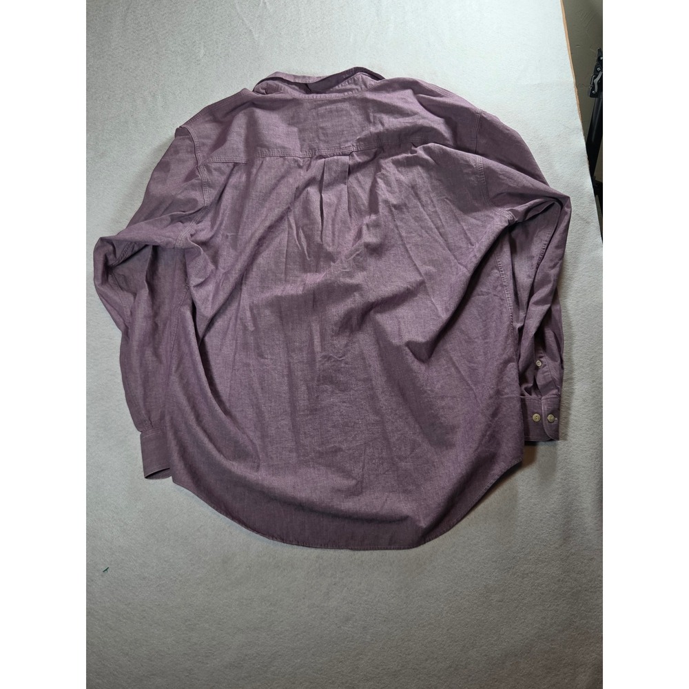 Banana Republic L Button Down Shirt Purple Chambray Oxford Vintage 90s Safari - Picture 5 of 6